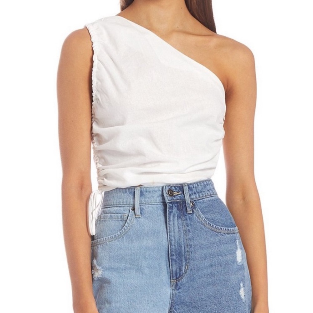 GB one shoulder linen top